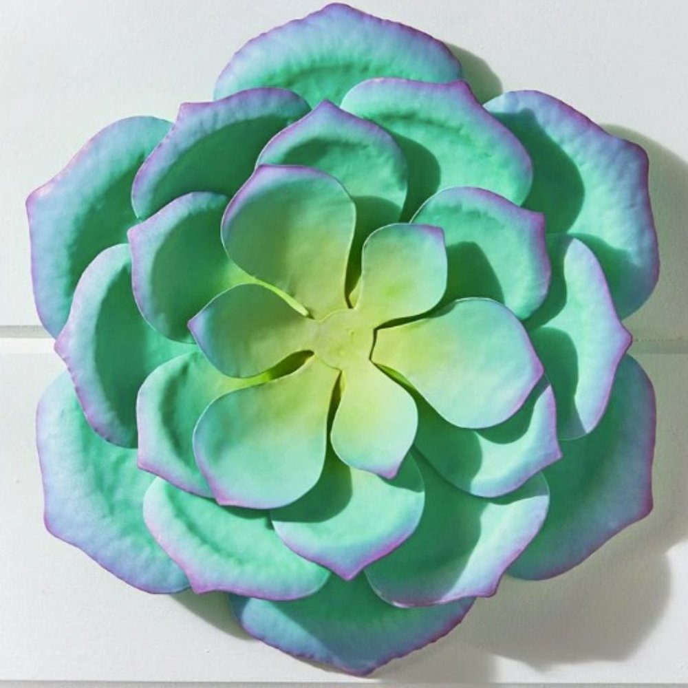 Green Rose Metal Wall Flower (Brand New)